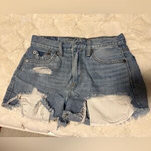 American Eagle Outfitters Light Blue Frayed Jean Shorts
